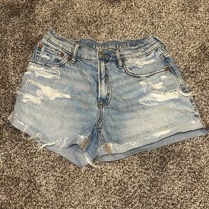 American Eagle Outfitters Light Blue Ripped Jean Shorts